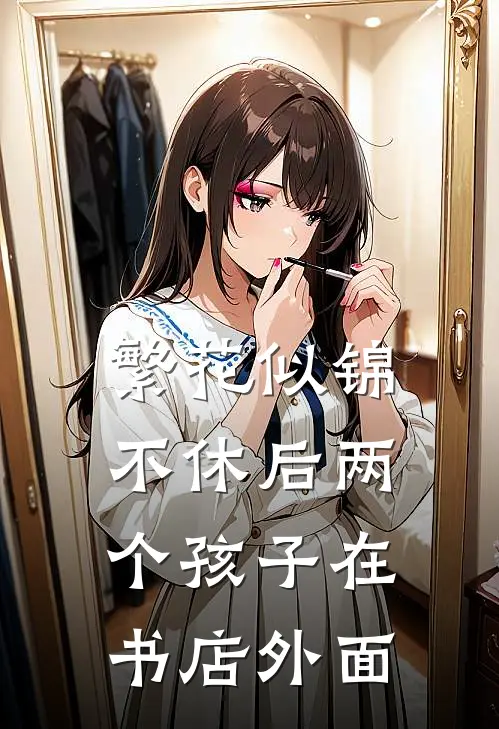 繁花似锦不休后两个孩子在书店外面